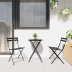 Klapp Bistro Set 3 pcs Anthrazit Stahl