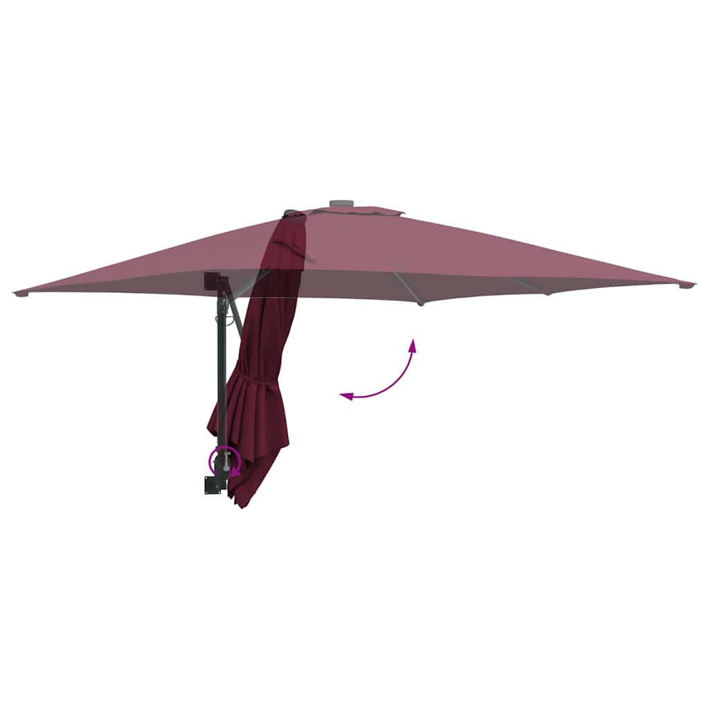 Garten-Sonnenschirm Bordeauxrot 248,5 x 247,5 x 160 cm