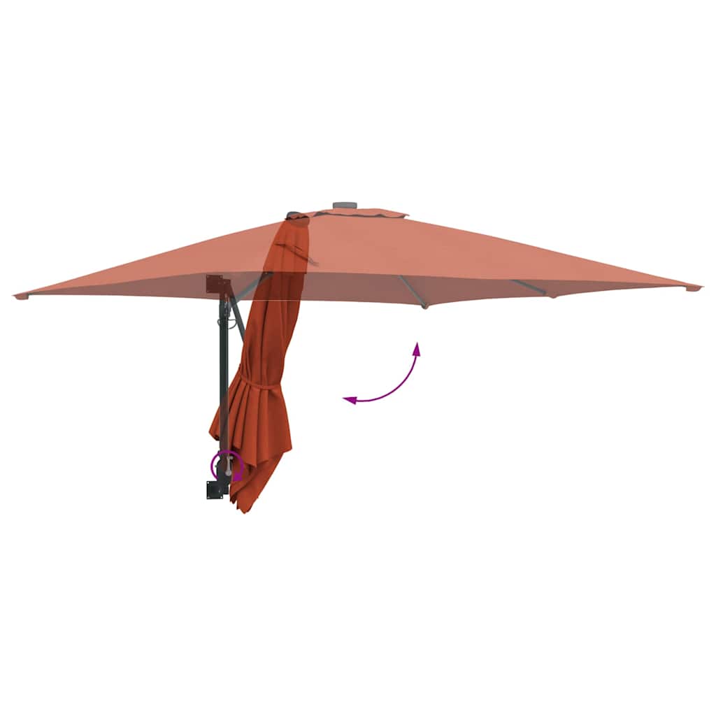 Garten-Sonnenschirm Terrakotta 248,5 x 247,5 x 160 cm