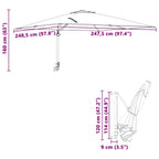 Garten-Sonnenschirm Azurblau 248,5 x 247,5 x 160 cm