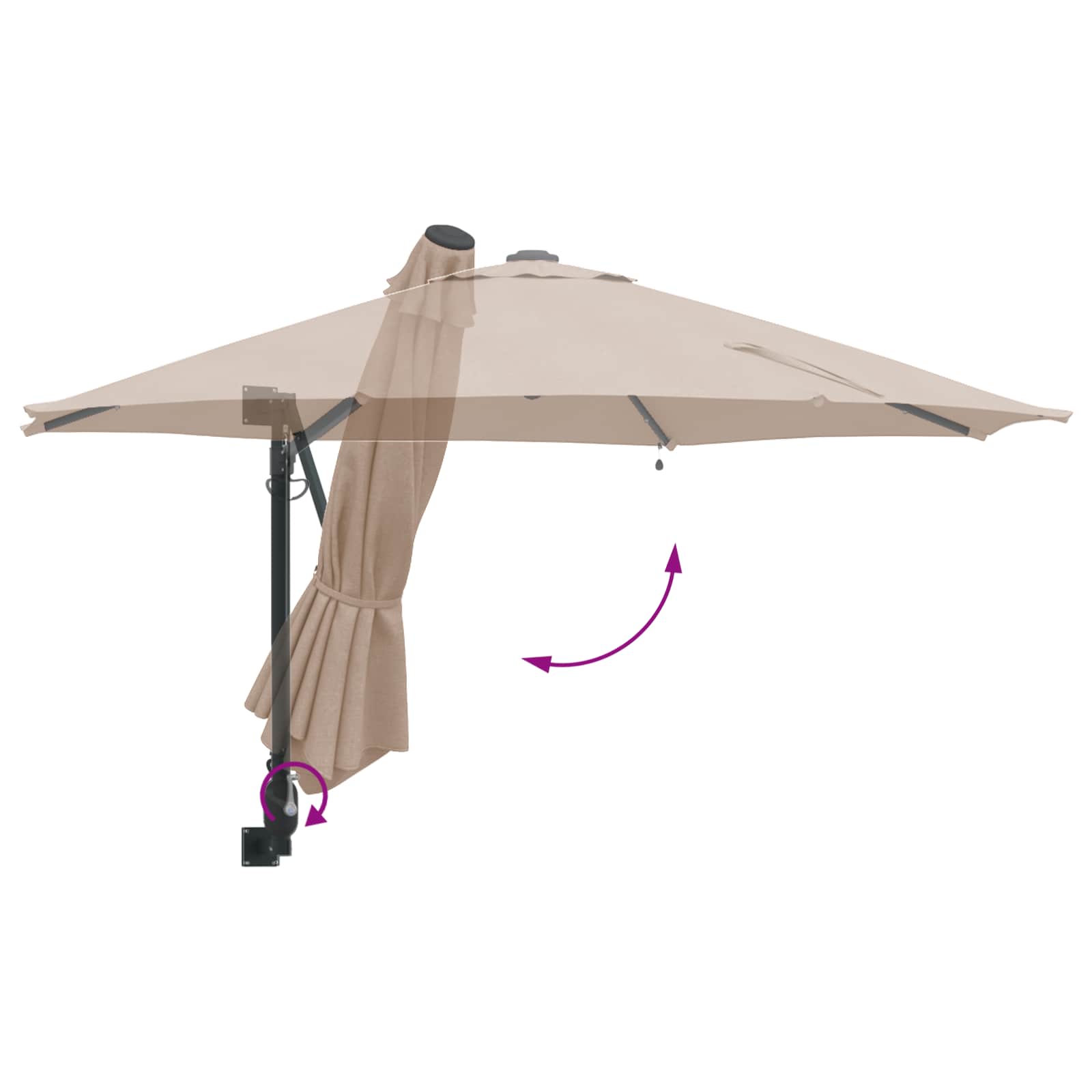 Garten-Sonnenschirm Taupe 248 x 248 x 148 cm