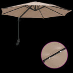 Garten-Sonnenschirm Taupe 248 x 248 x 148 cm