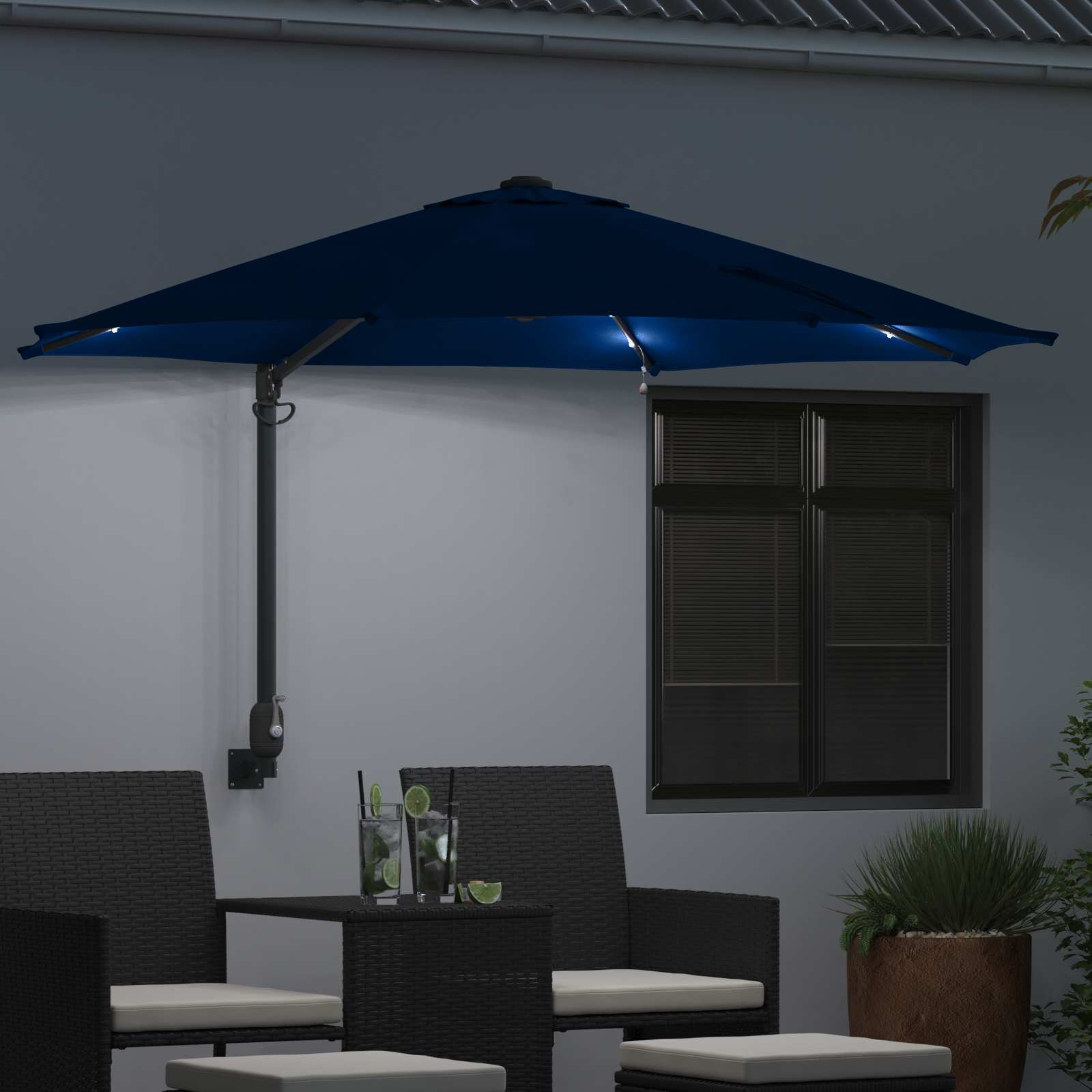 Garten-Sonnenschirm Azurblau 248 x 248 x 148 cm