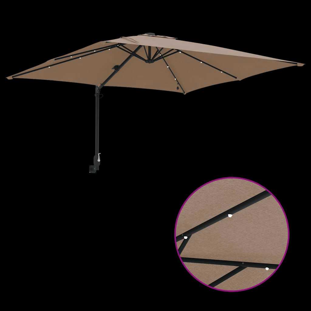 Garten-Sonnenschirm Taupe 248,5 x 247,5 x 160 cm
