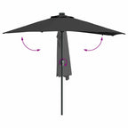 Garten-Sonnenschirm Schwarz 294 x 150 x 223 cm