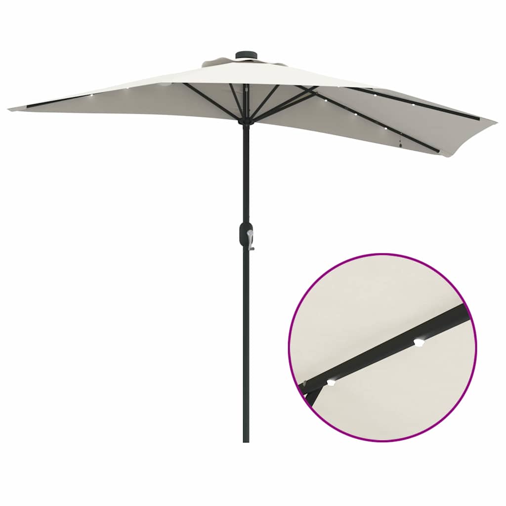 Garten-Sonnenschirm Sand 294 x 150 x 224 cm Polyester und Stahl