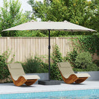 Garten-Sonnenschirm Sand 385 x 209 x 244 cm Polyester und Stahl
