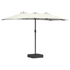 Garten-Sonnenschirm Sand 385 x 209 x 244 cm Polyester und Stahl