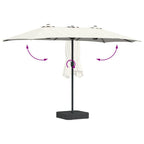 Garten-Sonnenschirm Sand 385 x 209 x 244 cm Polyester und Stahl