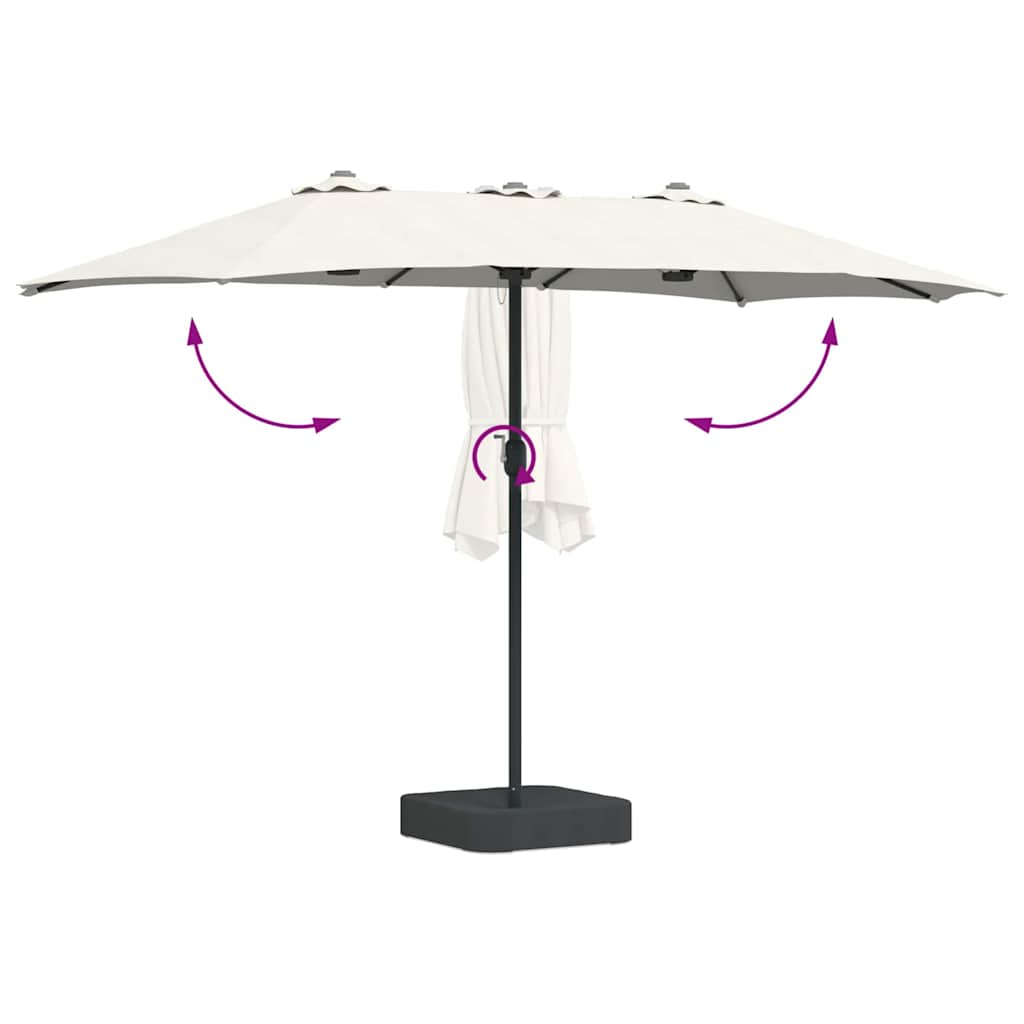 Garten-Sonnenschirm Sand 385 x 209 x 244 cm Polyester und Stahl