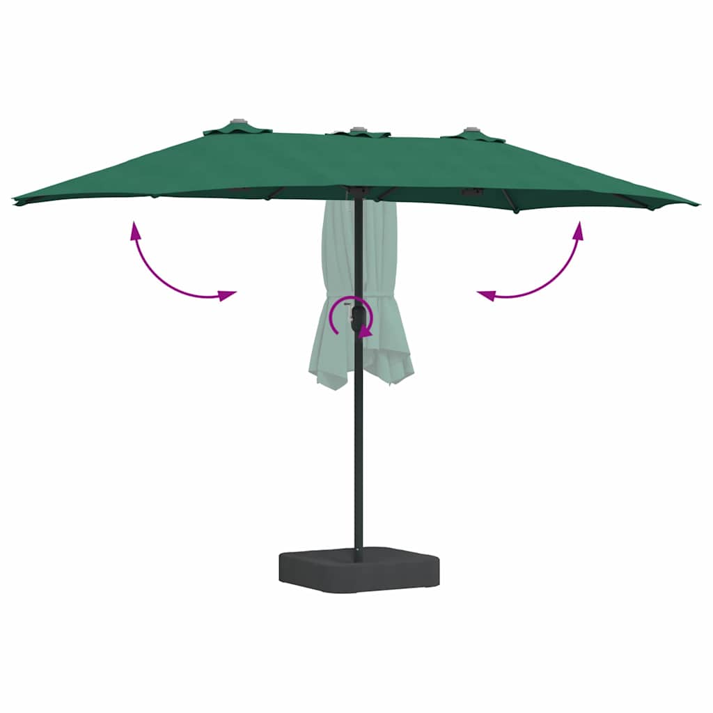 Garten-Sonnenschirm Grün 385 x 209 x 244 cm Polyester und Stahl