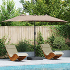 Garten-Sonnenschirm Taupe 385 x 209 x 244 cm