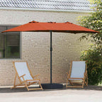 Garten-Sonnenschirm Terrakotta 385 x 209 x 244 cm