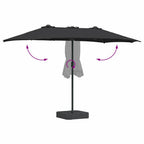 Garten-Sonnenschirm Schwarz 385 x 209 x 244 cm