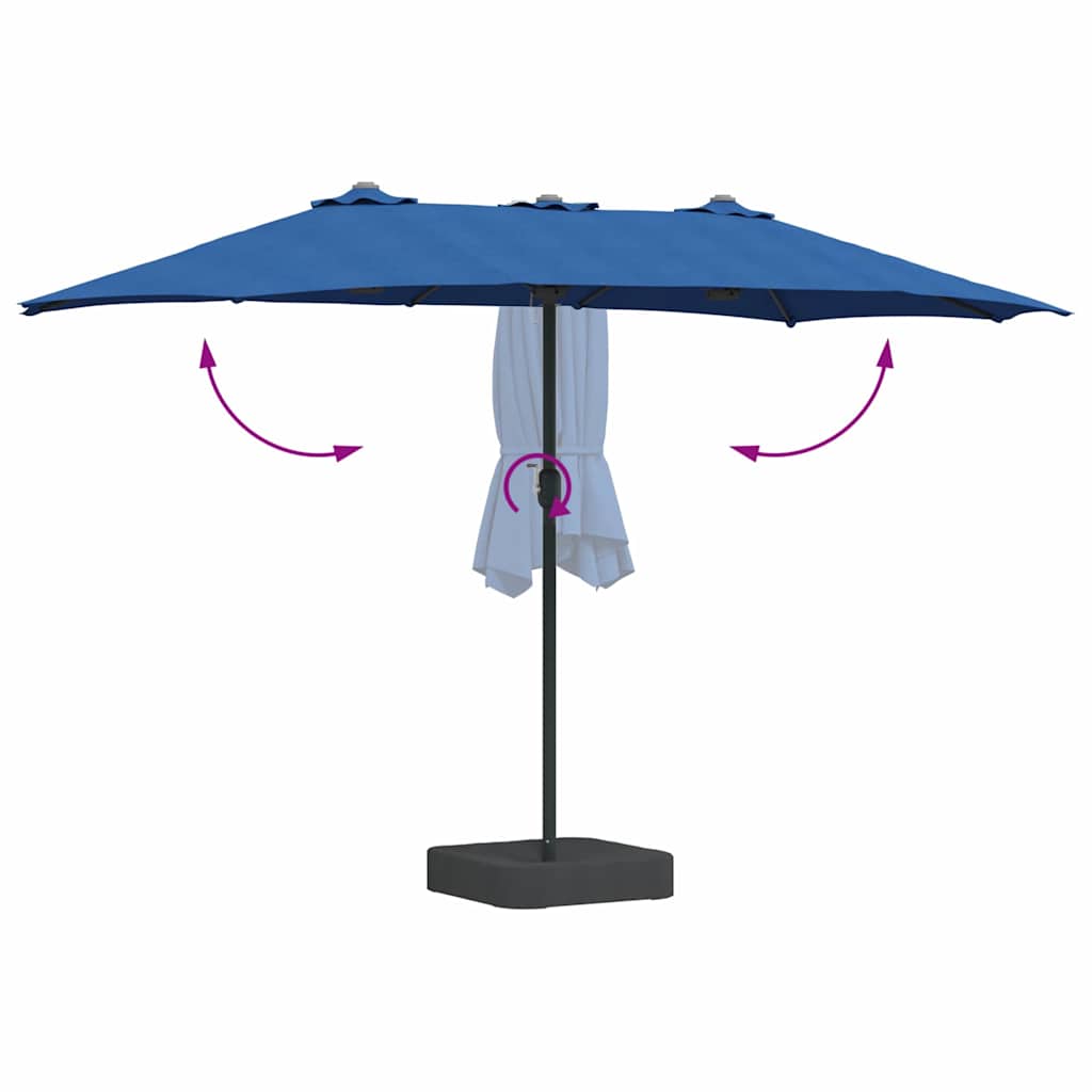 Garten-Sonnenschirm Azurblau 385 x 209 x 244 cm