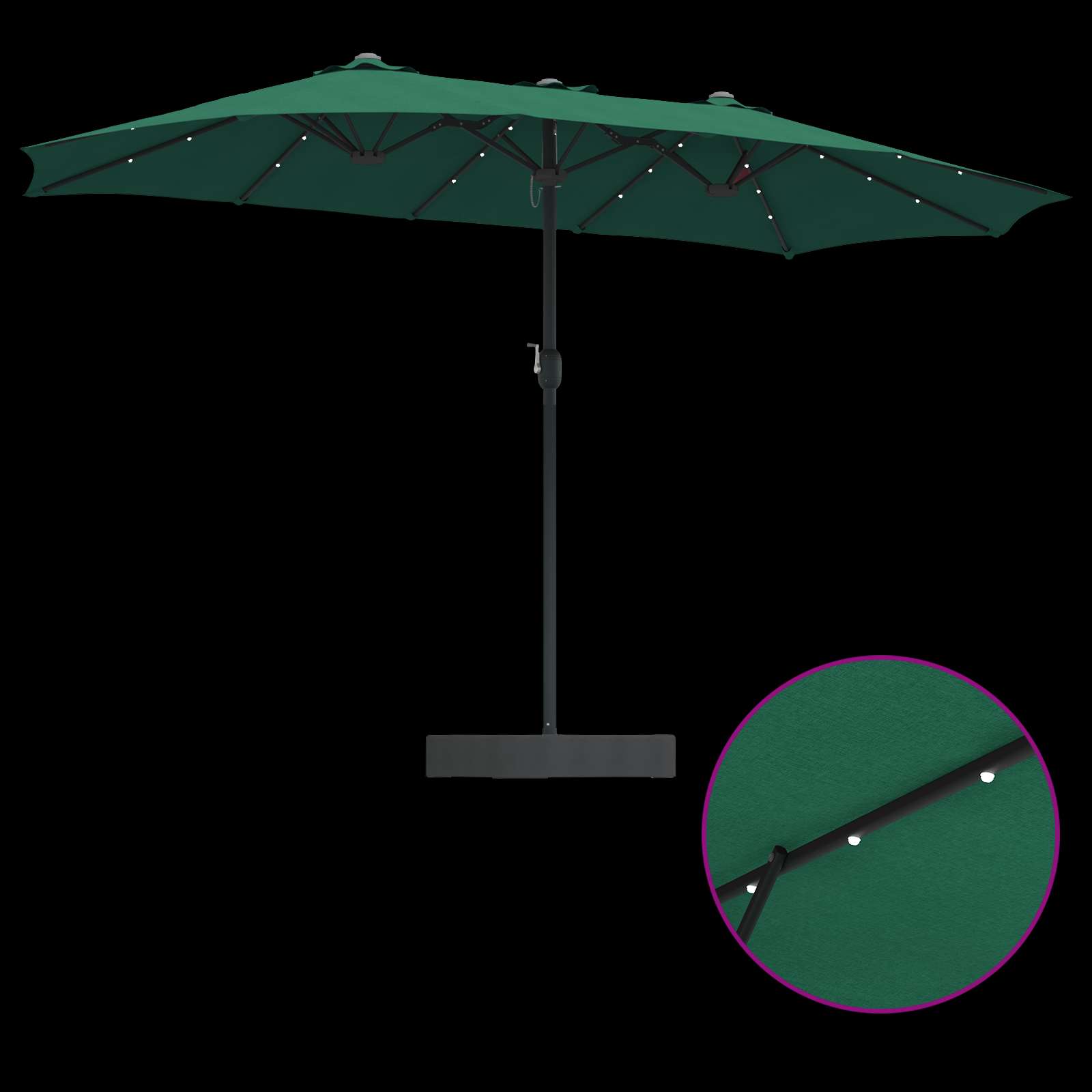 Garten-Sonnenschirm Grün 385 x 209 x 244 cm Polyester