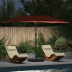 Garten-Sonnenschirm Terrakotta 385 x 209 x 244 cm Polyester