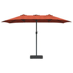 Garten-Sonnenschirm Terrakotta 385 x 209 x 244 cm Polyester