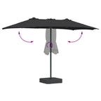 Garten-Sonnenschirm Schwarz 385 x 209 x 244 cm Polyester