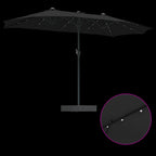 Garten-Sonnenschirm Schwarz 385 x 209 x 244 cm Polyester