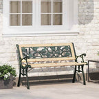 Gartenbank mit Kissen Braun 116 x 54 x 73 cm Holz