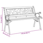 Gartenbank mit Kissen Braun 116 x 54 x 73 cm Holz