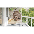 Hängendes Ei-Stuhl Kaffeebraun 104 x 100 x 191 cm Poly-Rattan