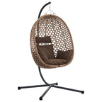Hängendes Ei-Stuhl Kaffeebraun 104 x 100 x 191 cm Poly-Rattan