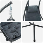 Hängendes Ei-Stuhl Anthrazit 94 x 107 x 196,5 cm Stahl