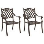 Gartenstuhl 2 pcs Bronze 56 x 55 x 92,5cm Aluminium