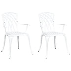 Gartenstuhl 2 pcs Weiß 53 x 51 x 88,5 cm Aluminium