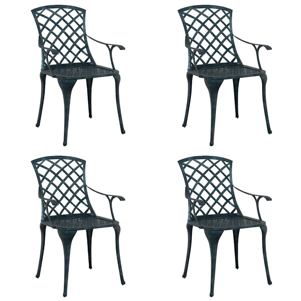 Gartenstuhl 4 pcs Grün 61 x 60,5 x 93cm Aluminium