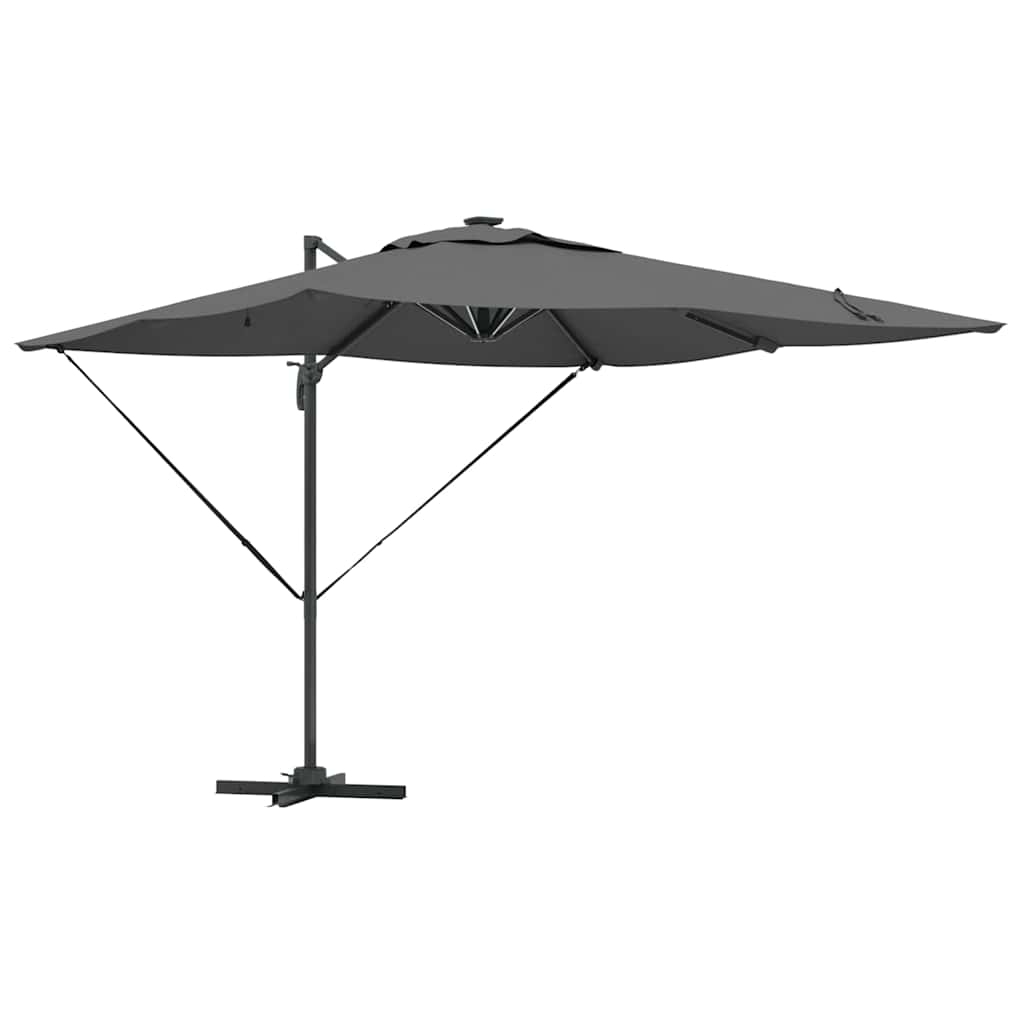 Sonnenschirm mit LED-Lichtleisten Anthrazit 286 x 284 x 270 cm