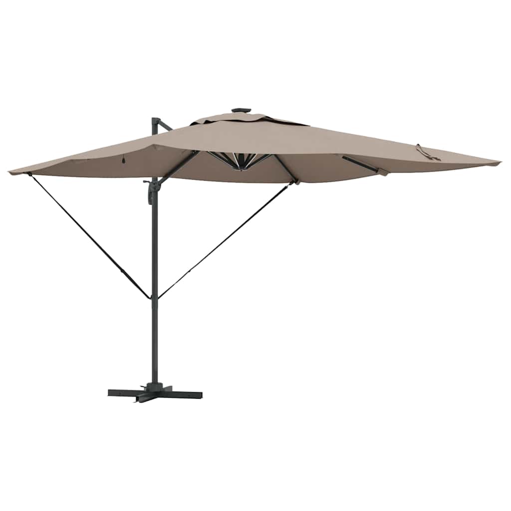Sonnenschirm Taupe 286 x 284 x 270 cm Aluminium und Polyester