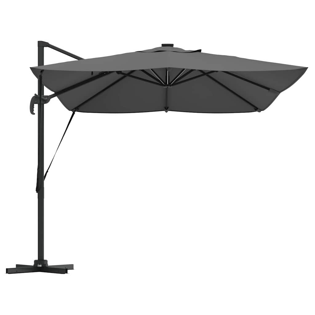 Sonnenschirm mit LED-Lichtleisten Anthrazit 352 x 251 x 265 cm