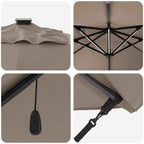 Sonnenschirm Taupe 352 x 251 x 265 cm Polyester und Aluminium