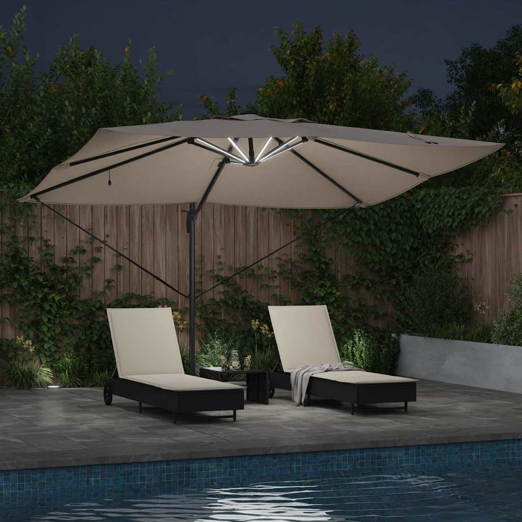 Sonnenschirm Taupe 352 x 251 x 265 cm Polyester und Aluminium