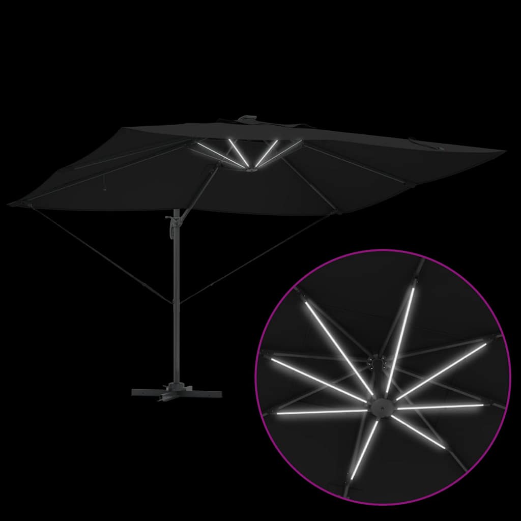 Sonnenschirm Schwarz 352 x 251 x 265 cm Polyester und Aluminium