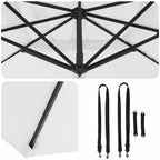 Roma Parasol Beige 286 x 284 x 265 cm Aluminium und Polyester