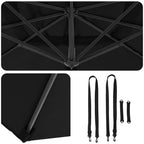 Roma Parasol Schwarz 286 x 284 x 265 cm Aluminium und Polyester