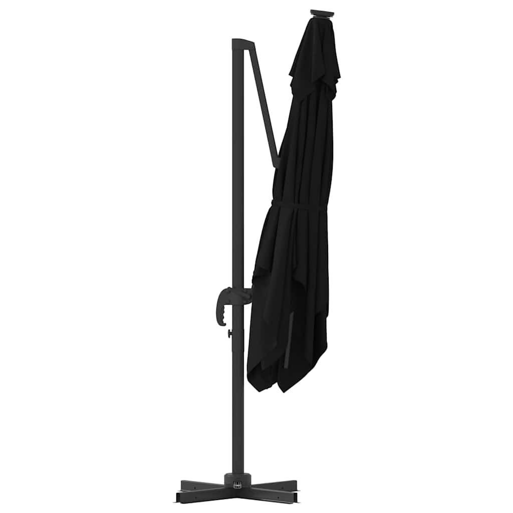 Roma Parasol Schwarz 286 x 284 x 265 cm Aluminium und Polyester