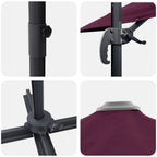 Roma Parasol Rot 286 x 284 x 265 cm Aluminium und Polyester