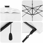 Roma Parasol Beige 286 x 284 x 270 cm Aluminium und Polyester