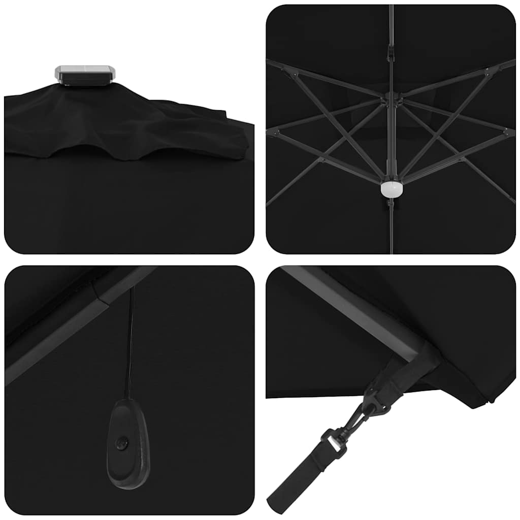 Sonnenschirm Schwarz 351 x 250 x 253 cm Polyester und Aluminium