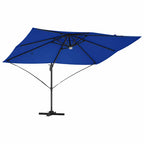Sonnenschirm mit LED-Lichtleisten Azurblau 351 x 250 x 253 cm