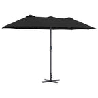 Garten-Sonnenschirm Schwarz 370 x 197 x 239 cm