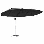 Sonnenschirm Schwarz 372 x 198 x 243 cm Polyester und Aluminium