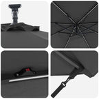 Sonnenschirm mit LED-Lichtleisten Anthrazit 294 x 294 x 248 cm