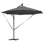 Sonnenschirm mit LED-Lichtleisten Anthrazit 294 x 294 x 248 cm