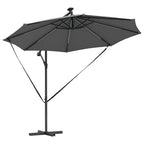Sonnenschirm mit LED-Lichtleisten Anthrazit 294 x 294 x 248 cm